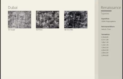 Tapete Renaissance Dubai 100x150 Sortido J Serrano