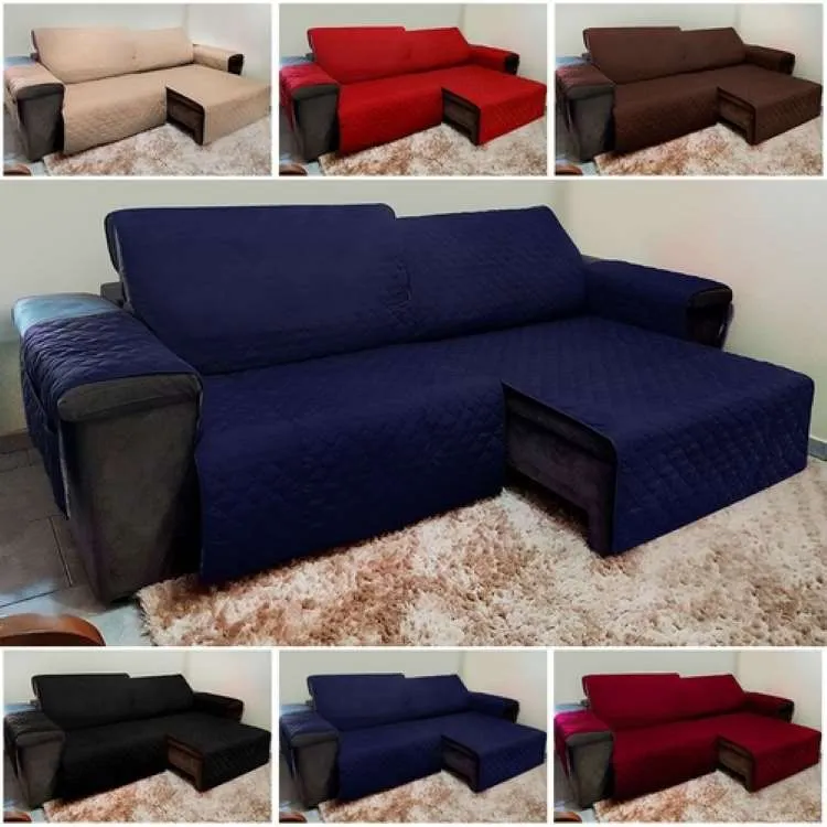 Capa Protetora Sofa Retratil Martelado 3Lgs Vera Lucia — Azul