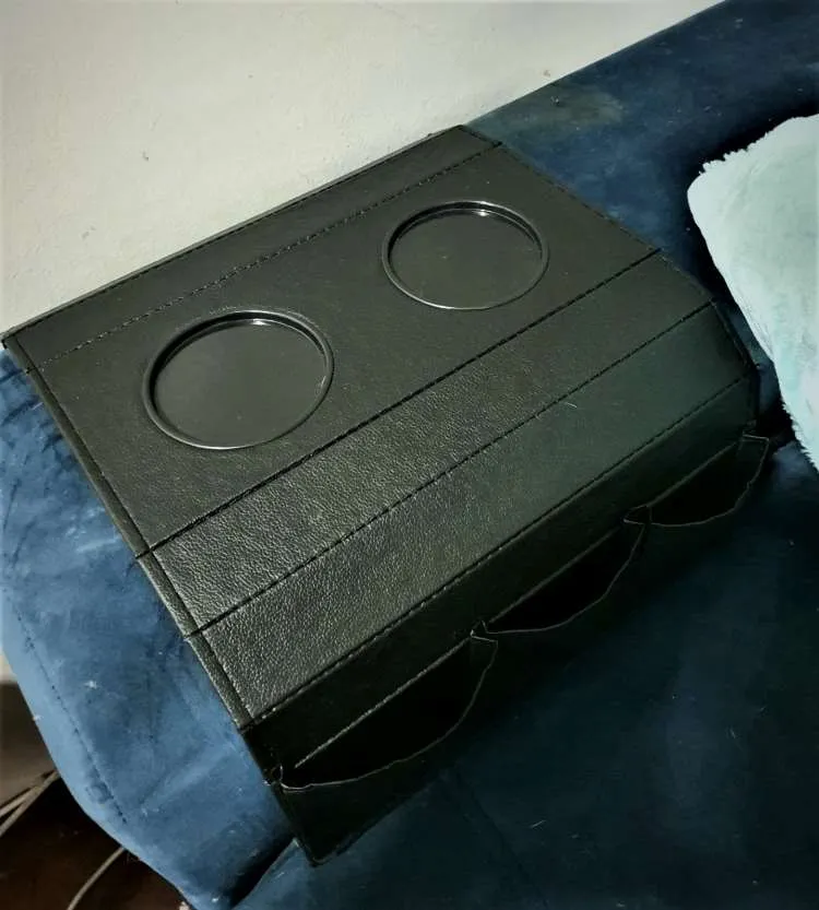 Bandeja Estofado 2Pt Copos e Controle Pac Man Voga — Bandeja - Preto Liso