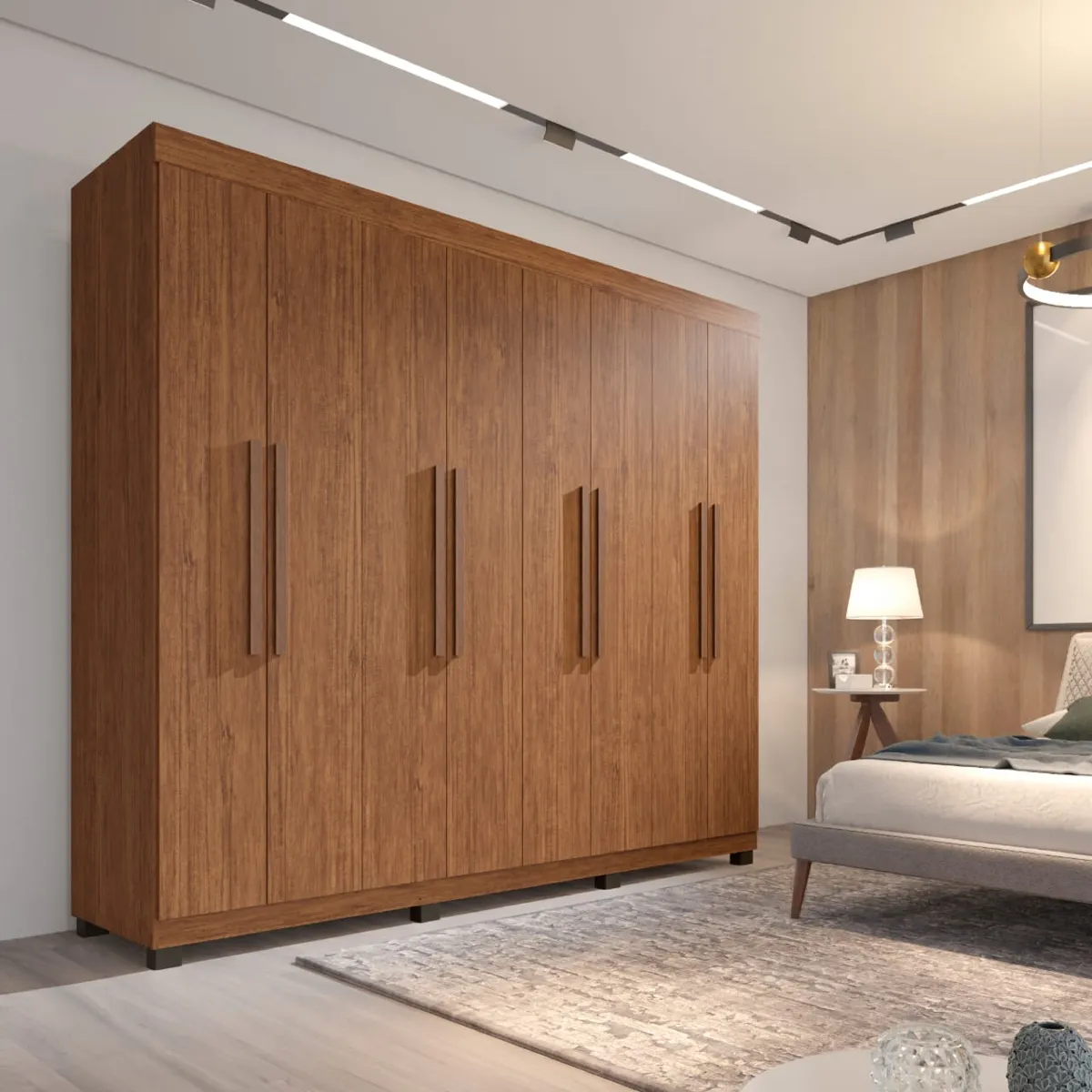 Roupeiro Milano Prime 8P Cacau Imop — Roupeiro Milano Prime - Cinamomo