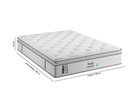 Colchao Casal Sealy Comfort Gel Molas MastePocket 138x188x32 Plumatex