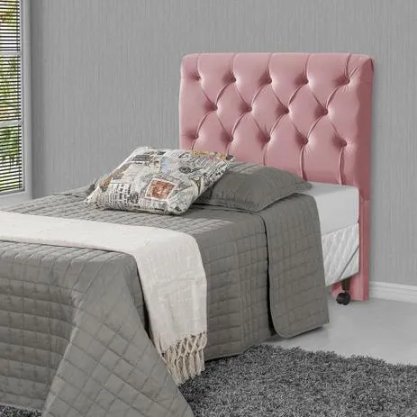 Cabeceira Solteiro Paris 90 Corino Marrom 2502 SR Cabec — Cabec Solteiro Veludo Rose 2300