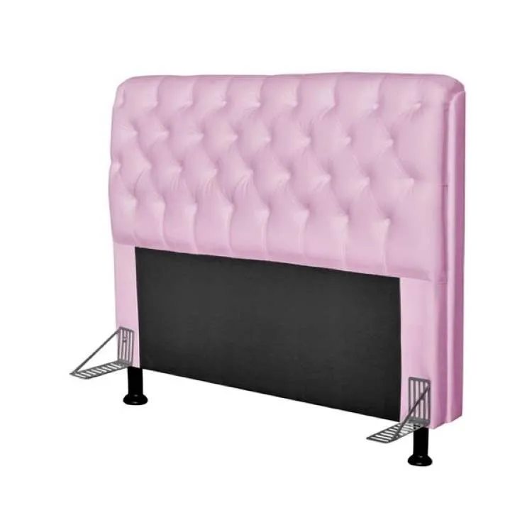 Cabeceira King Paris 195 Corino Preto 2501 SR Cabec — Cabec King Veludo Rose 2300