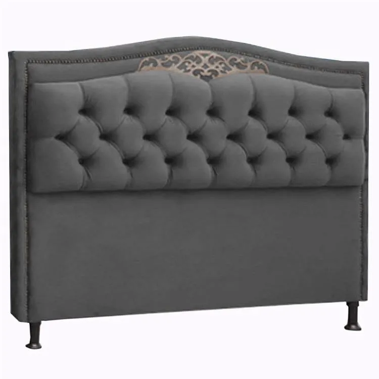 Cabeceira Solteiro Belize 90 Corino Preto 2501 SR Cabec — Cabec Solteiro Veludo Chumbo 1704