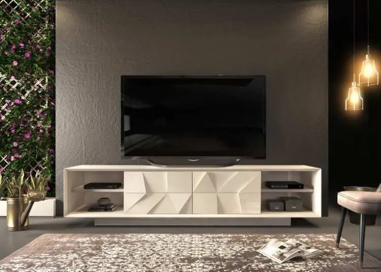 Bancada Domani 3D Piramide Off White DJ Moveis — Bancada Off White