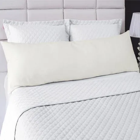 Fronha Lisa BodyRoll de Microfibra com Ziper 40x130 Branco Vera Lucia