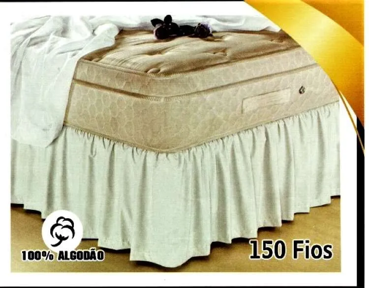 Saia para Colchobox Casal 138x188x35 Sortidas Kauan Bordados — Saia Solteiro 88x188x35 Sortidas