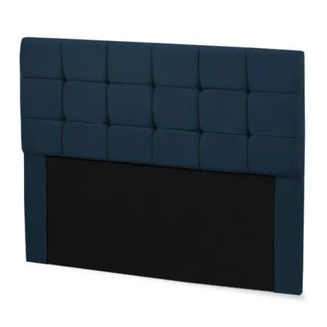 Cabeceira Casal Ana 140 Veludo Suede Azul SR Cabec