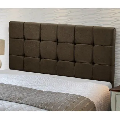 Cabeceira Queen Ana 160 SR Cabec — Veludo Suede Marrom