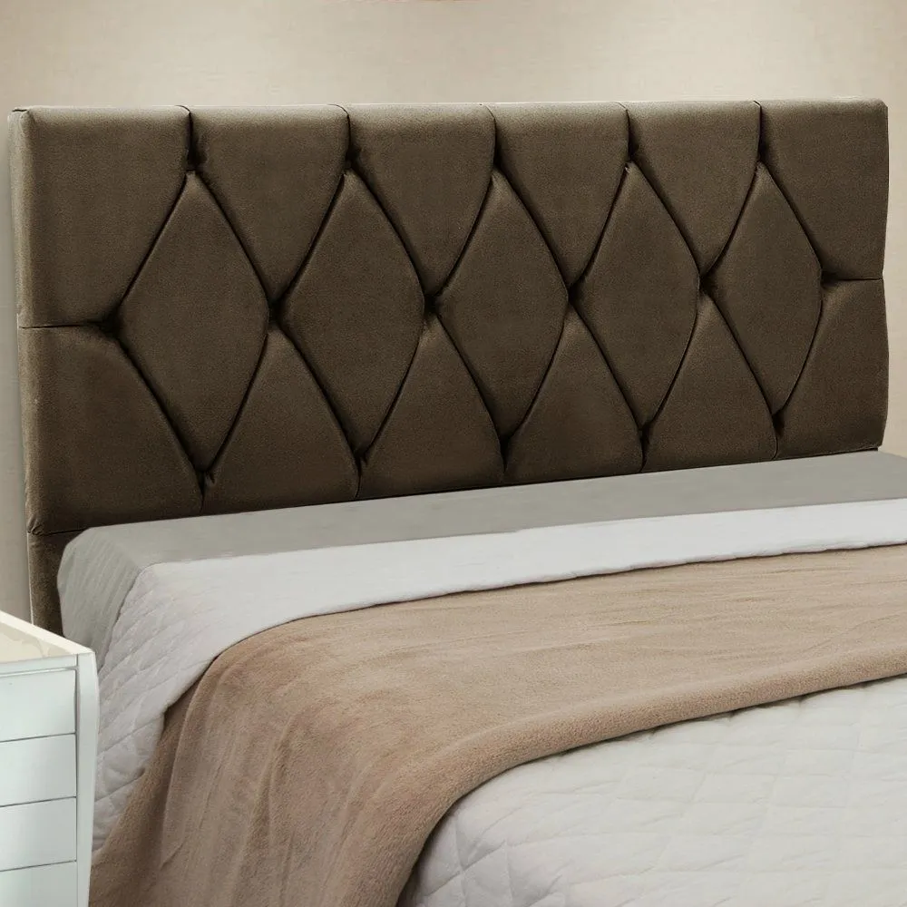 Cabeceira Queen Bia 160 SR Cabec — Veludo Suede - Marrom