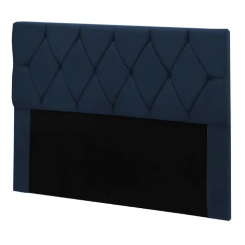 Cabeceira King Bia 195 Veludo Luxor Azul SR Cabec