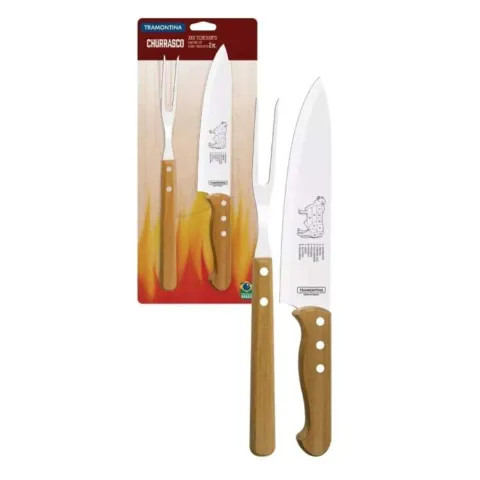 Jogo Trinchante para Churrasco Inox 2Pcs Naturale Tramontina