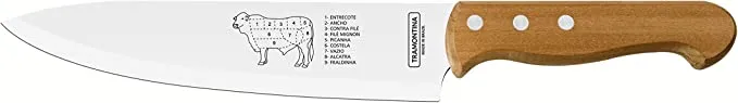 Faca Chef Carne Dynamic Inox 8 Naturalle Tramontina — Faca Carne Inox 8 - Naturalle