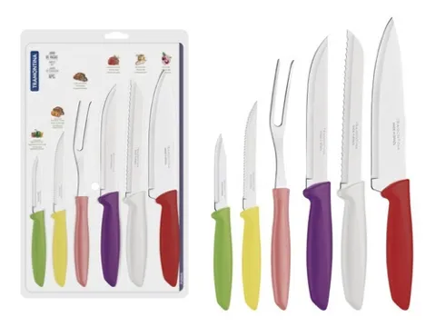 Jogo de Facas Inox 6 Pecas Plenus II Misto Tramontina