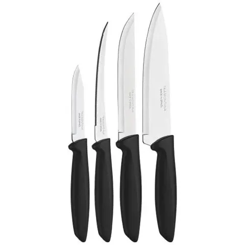Jogo de Facas Inox 4 Pecas Plenus Preto Tramontina