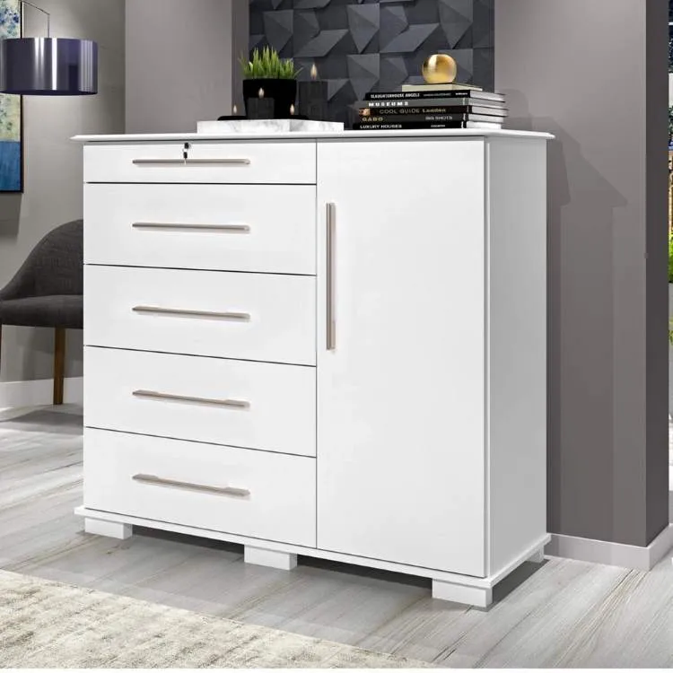 Comoda Detroit New 5G1P J&A Moveis — Branco