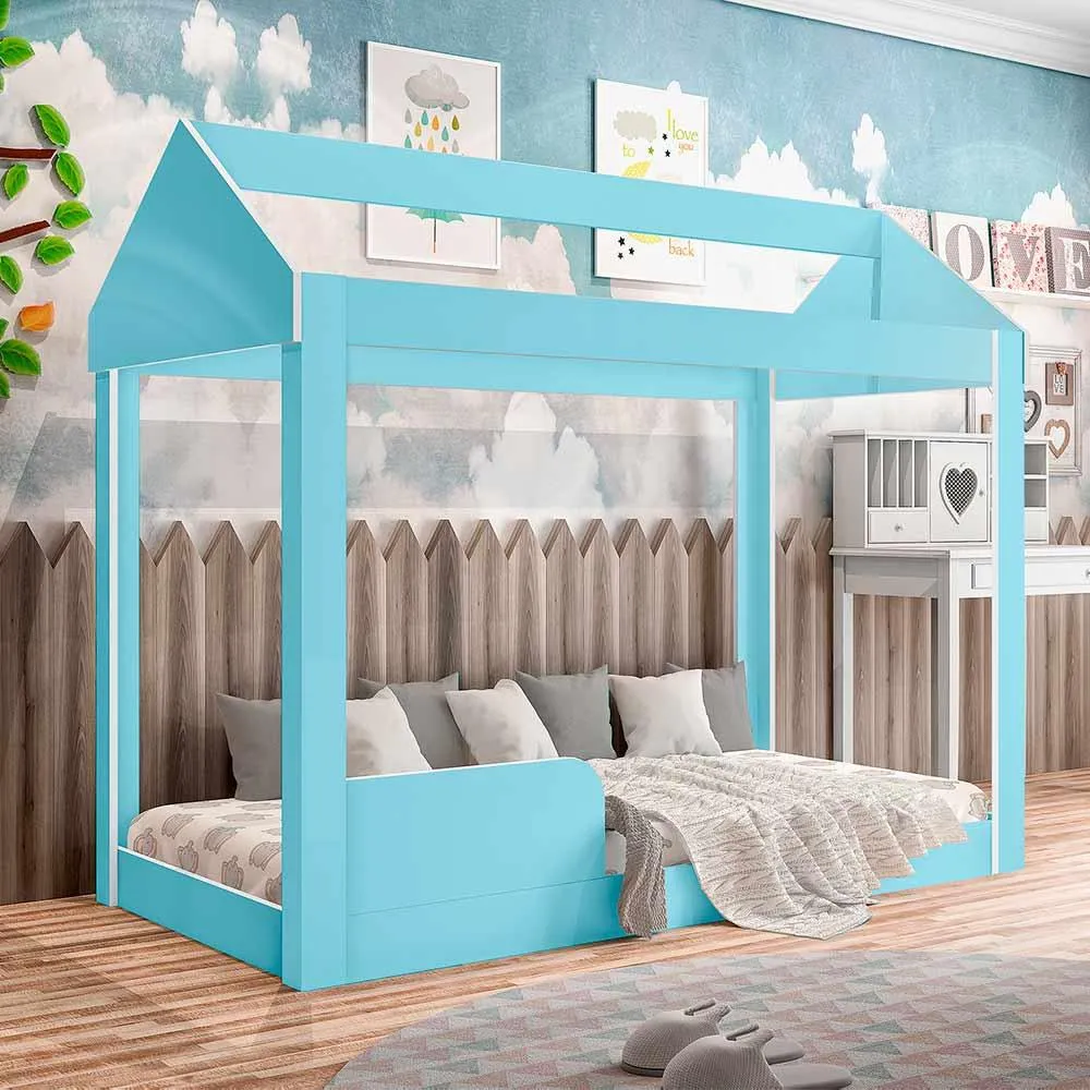 Cama Infantil Montessoriana Crystal Baby 1251 J&A Moveis — Azul