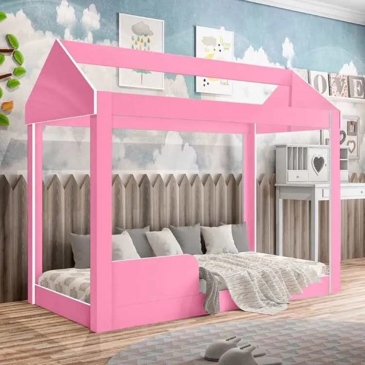 Cama Infantil Montessoriana Crystal Baby 1251 J&A Moveis — Rosa