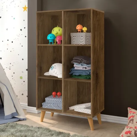 Estante Montessoriana 130 6 Nichos Jequitiba 1235 J&A Moveis