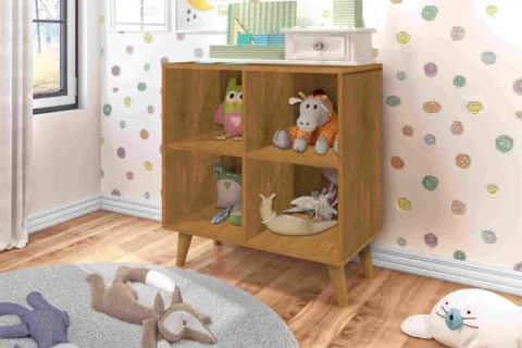 Estante Montessoriana 75 4 Nichos Jequitiba 1240 J&A Moveis