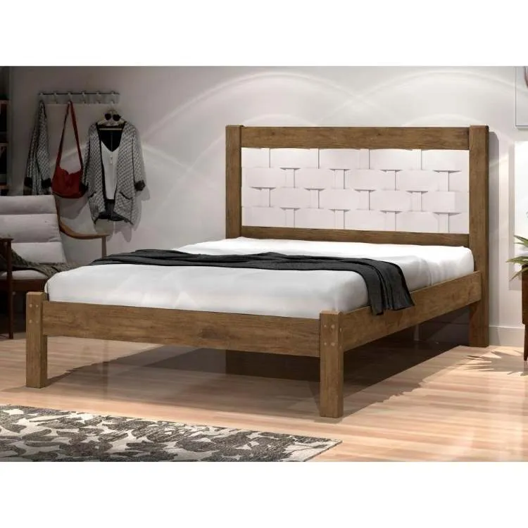 Cama Casal Laila . J&A Moveis — Jequitiba - Jequitibá/Off White Flex