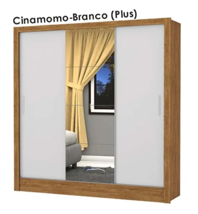 Kit de Espelho para Roupeiro Veneza ou Clara Plus Gold Carioca — Cinamomo/Branco
