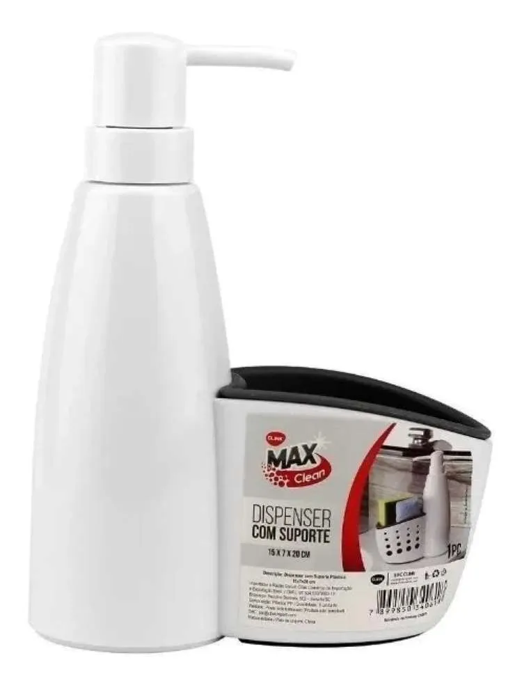 Dispenser com Suporte para Esponja Plastico Clink — Branco