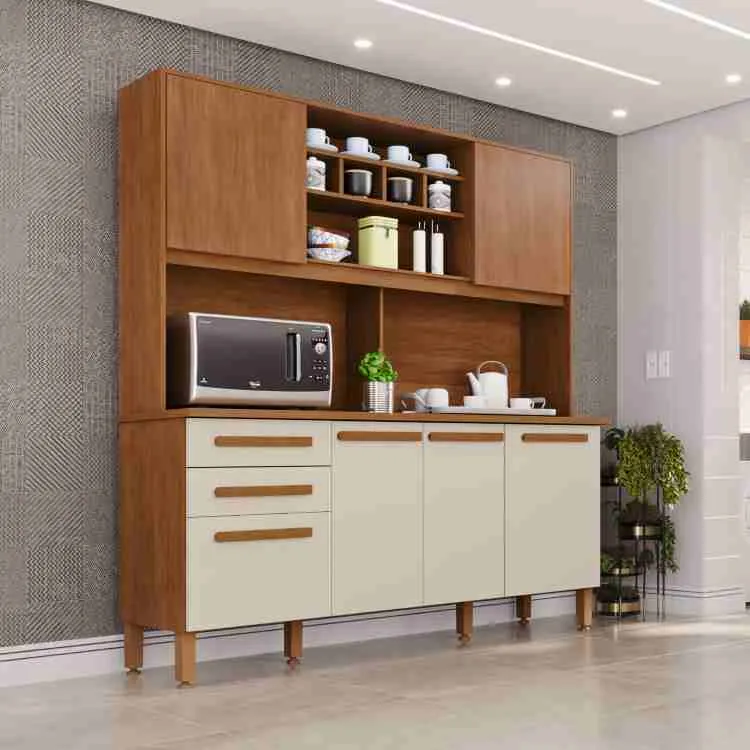 Kit Cozinha Lara 6P2G BPW /Cinamomo Imop — Cinamomo/Off White
