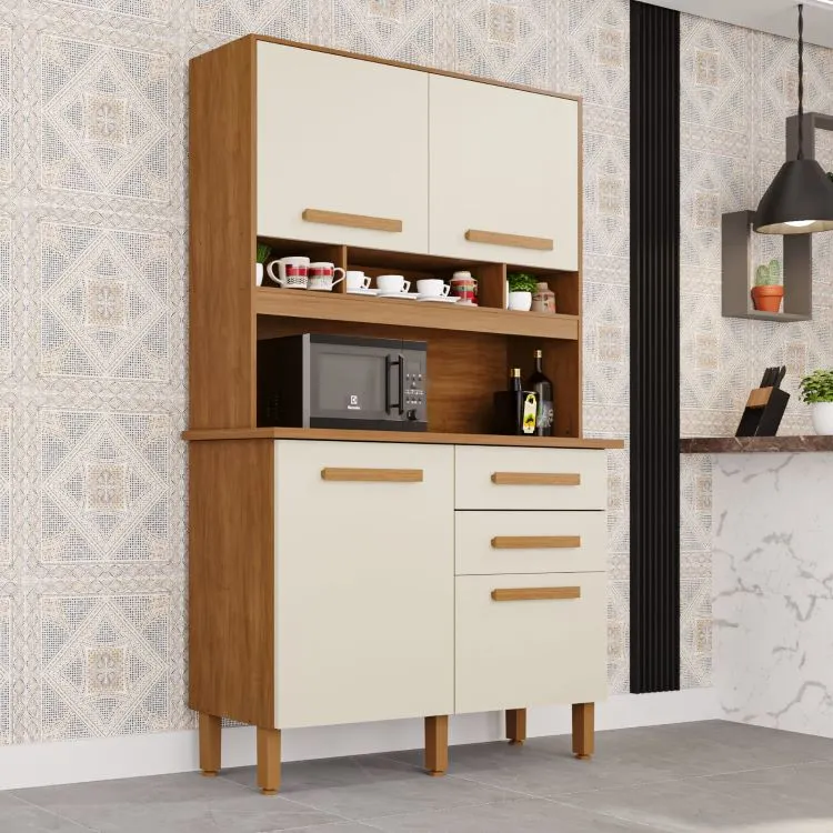 Kit Cozinha Sofia 4P2G Branco Imop — Cinamomo/Off White