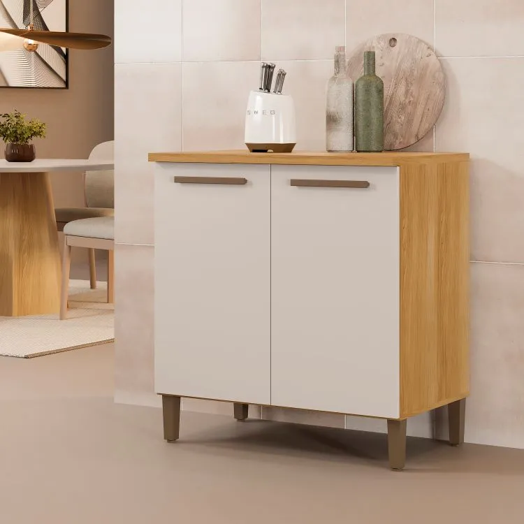 Balcao Ouro 80 2P Arte Moveis — Cinamomo/Off White