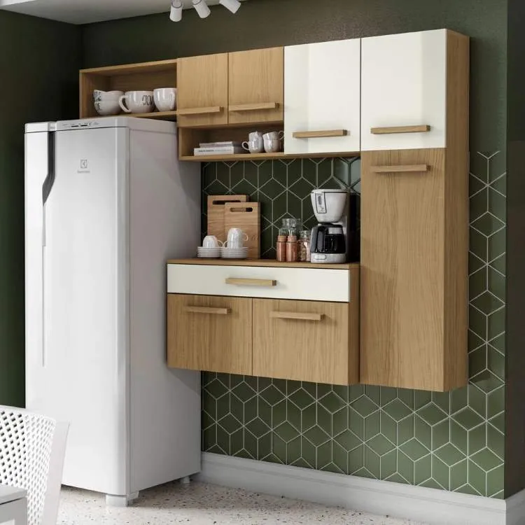 Cozinha Compacta Rubi com Balcao Atacama.OffWhite Aramoveis — Atacama/Off White - 1V