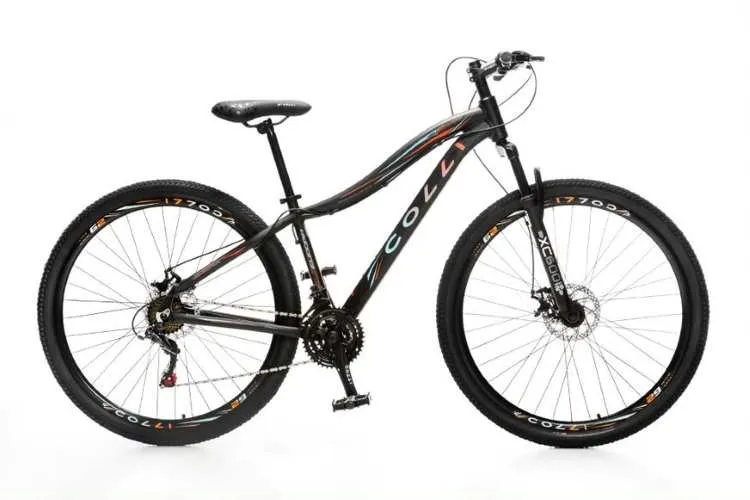 Bicicleta Colli Eudora Alum A29 21M Preto.Laranja EM Colli — Preto (Decalque Turquesa)/Laranja