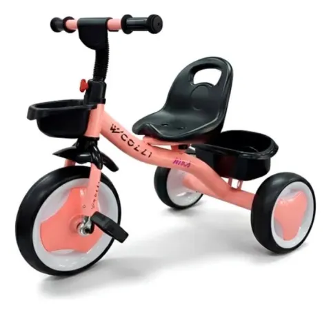 Triciclo Infantil Colli Kika com Cestinha Aro 12 Rosa Cod 95.09D EM Colli