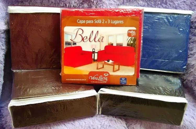 Jogo Capa Sofas 2x3Lgs Bella Azul Vera Lucia — Cinza
