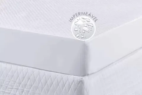 Capa Protetora Colchao Casal Impermeavel Branco Vera Lucia