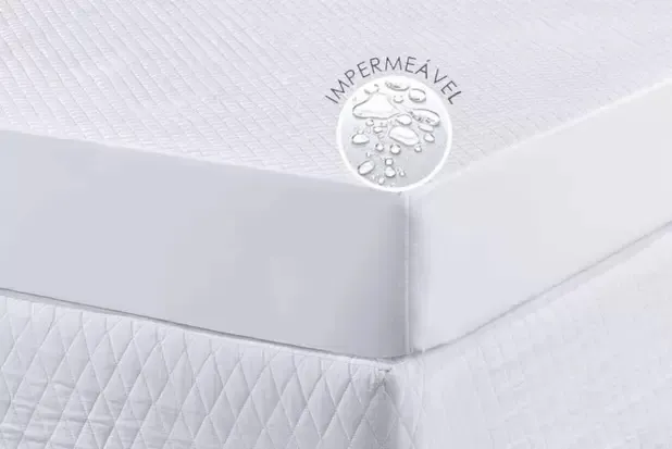Capa Protetora Colchao Casal Impermeavel Branco Vera Lucia — Capa Protetora Colchão Casal - Branco