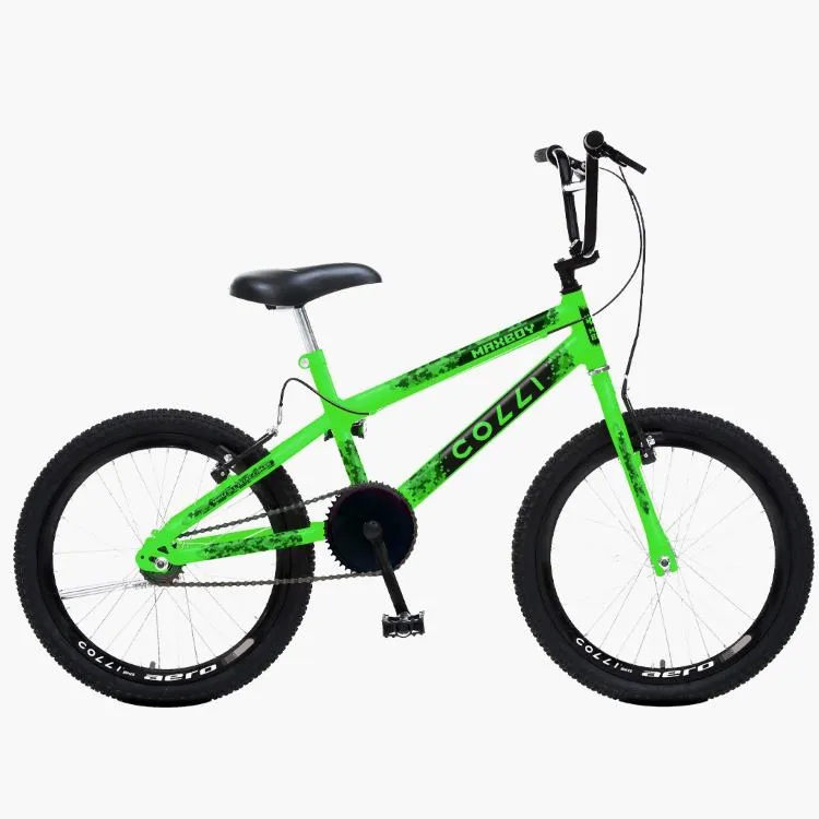 Bicicleta Infantil Colli Max Boy Cross Aro 20 Preto Fosco Cod 206.11D EM Colli — Bicicleta Max Boy Cross - Verde Neon