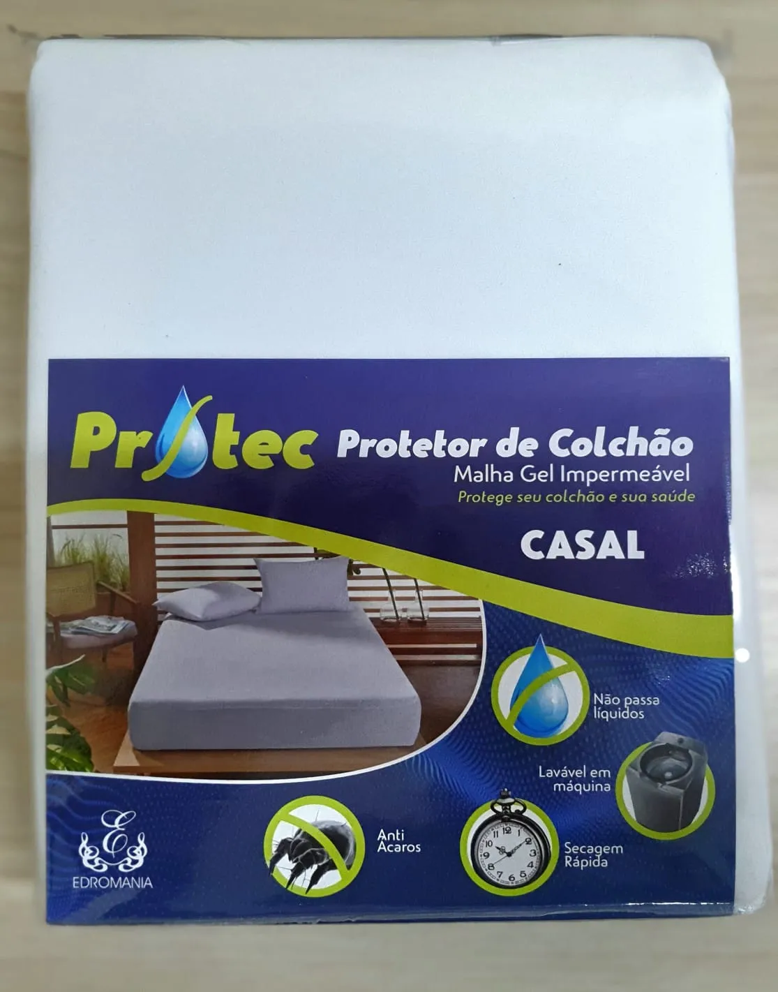 Protetor de Colchao Berco Impermeavel Protec Edromonia — Protetor Casal Impermeável - Branco