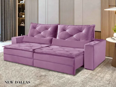 Estofado Retratil Dallas 250 2x100 Rose Inca 14 Idealle