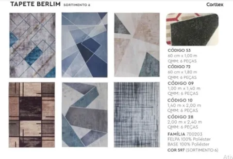 Tapete Berlim 140x200 Sortimento 4 Corttex