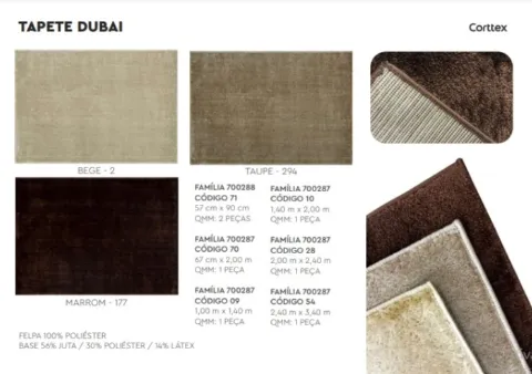 Tapete Dubai 140x200 Bege.Marrom.Taupe Corttex
