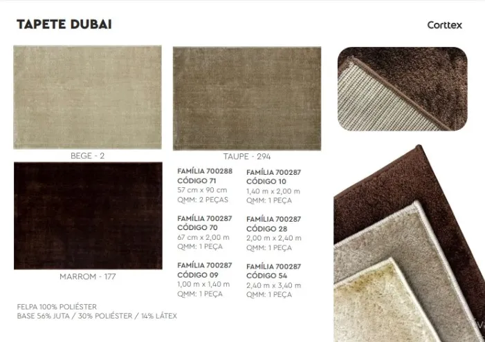 Tapete Dubai 140x200 Bege.Marrom.Taupe Corttex — Tapete Dubai 140x200 - Bege/Marrom/Taupe