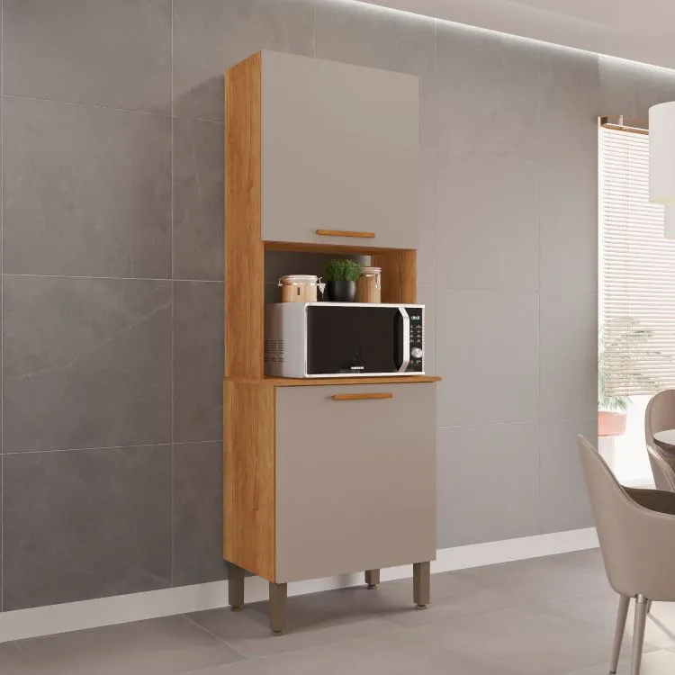 Torre Quente Cozinha New Valencia 2P1N Branco.Cinamomo Salleto — Torre Quente New Valência Cinamomo/Off Whit