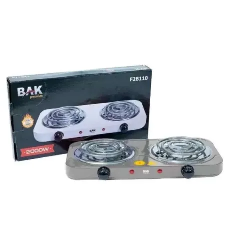 Fogareiro Eletrico Bak 2 Bocas 127v 1000W Cores Sortidas Bak