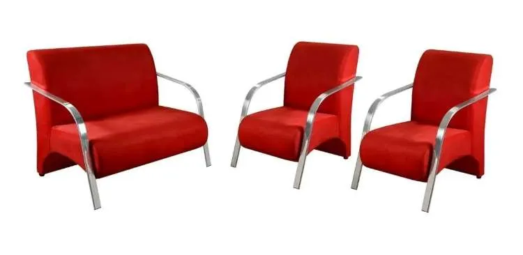 Conjunto de Poltronas Veneza Braco de Aluminio 2.1.1Lgs Vel Marrom 506 Decorar — Conj Proltronas Alum 2.1.1 Lgs - Vermelho