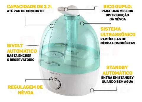 Umidificador de Ar Domestico Premium U 04 3,7L Ventisol
