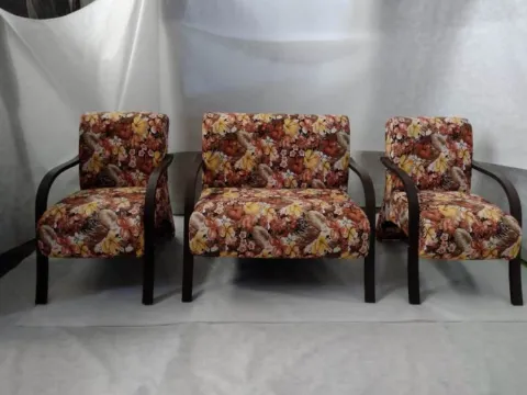 Conj Poltronas Roma Mad 2.1.1Lgs Veludo Floral Decorar