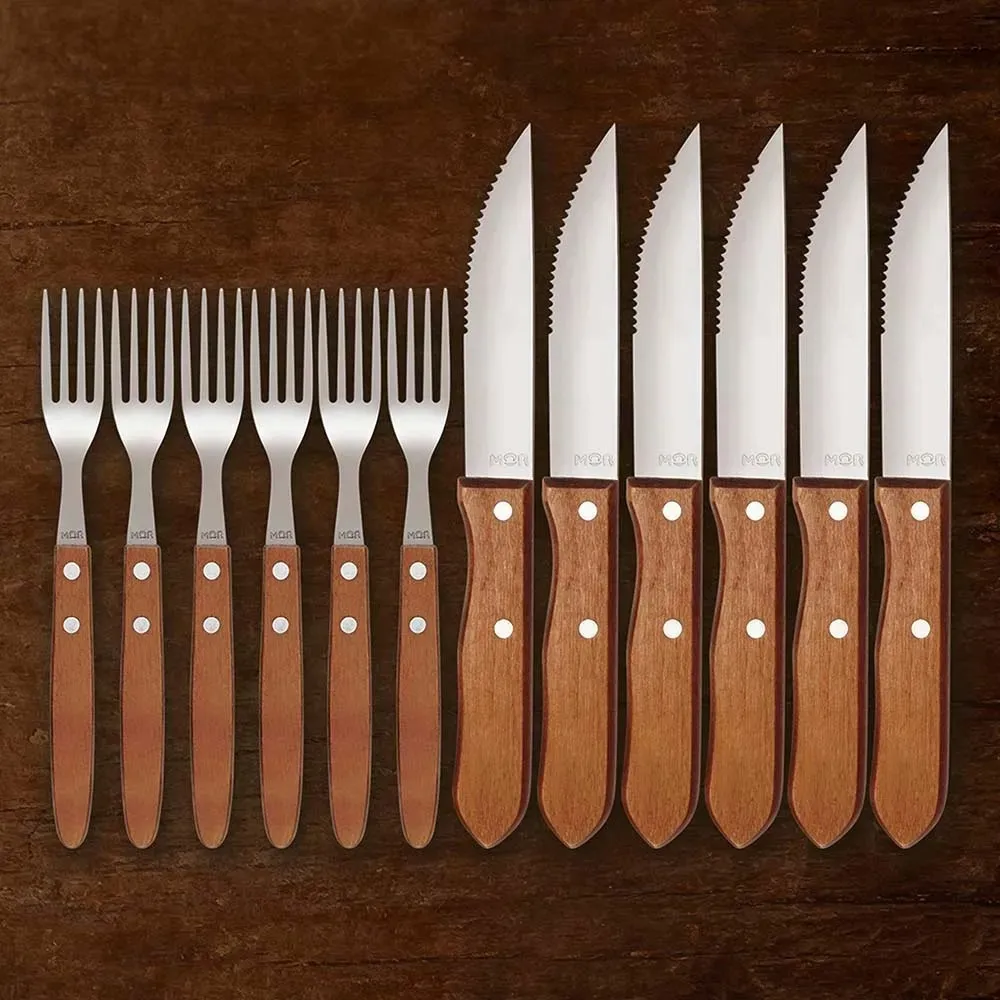 Conjunto Churrasco Garfo e Faca 12Pcs Metalurgica Mor — Conj Churrasco 12 Peças