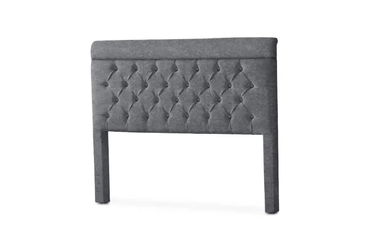 Cabeceira Casal Capri 140 Corino Branco SR Cabec — Veludo Suede - Cinza