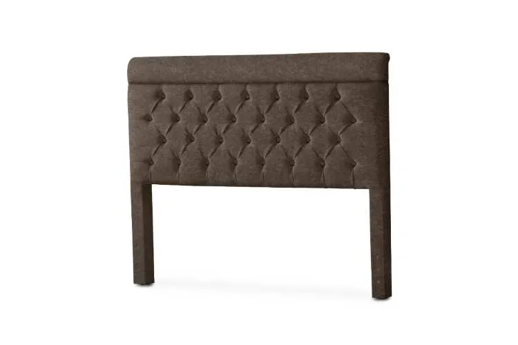 Cabeceira Casal Capri 140 Corino Branco SR Cabec — Veludo Suede - Marrom